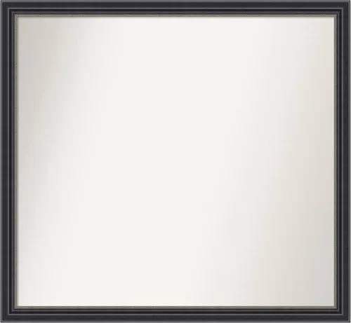 Miniatura 540 de Amanti Art Espejo de baño negro para sobre fregadero, 22 x 22 pulgadas, espejo de tocador cuadrado estrecho negro Avon, marco de madera casual