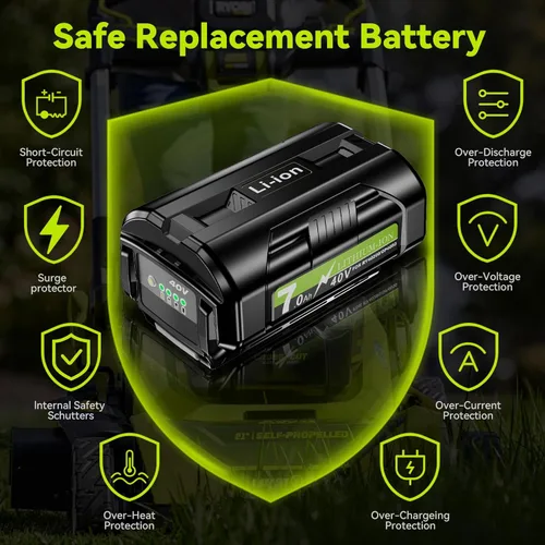 Miniatura 3 de Bonadget OP40401 7000mAh Reemplazo para batería Ryobi 40V OP40602 OP40404 OP40501 OP40605 OP4026 OP4060 OP4015 para Ryobi 40 Volt Power Tools