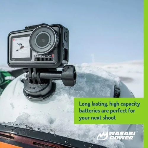 Miniatura 8 de Wasabi Power Batería (paquete de 2) y cargador USB triple para DJI AB1 y DJI OSMO Action Camera