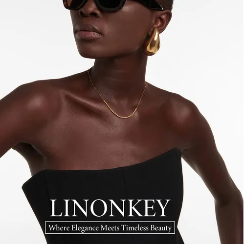 Miniatura 4 de LINONKEY Juego de 3 pares de aretes de oro con forma de lágrima para mujer, grandes, medianos, pequeños, gruesos, hipoalergénicos, chapados en oro