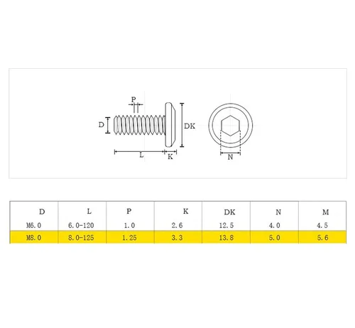 Miniatura 2 de cSeao Tornillos de máquina Allen del casquillo del zócalo de M6 de 32.8 ft m del acero inoxidable 304 para la cama de la tabla de conexión