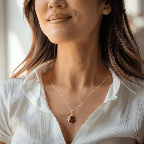 Miniatura 3 de Collar de piedras preciosas chapado en oro de 14 quilates para mujer, collares de oro de 14 quilates para mujer, oro sobre plata esterlina 925