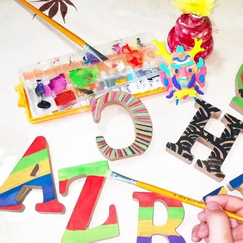 Miniatura 3 de AOCEAN Letras de madera diseñables de 4 pulgadas, letras de madera sin terminar para decoración de pared, letras decorativas de pie en rodajas