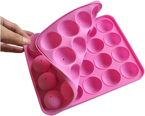 Miniatura 2 de Molde de silicona para piruletas de 20 cavidades, molde redondo de chocolate duro para pastel de caramelo, paquete de 3 (3)