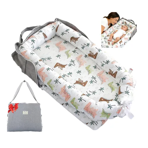 Miniatura 10 de Tumbona para Bebé Recién Nacido Bolsa Portátil, Nido de Bebé Tapete de Gimnasio de Juego con Correa, Tumbona para Recién Nacido Tamaño Ajustable