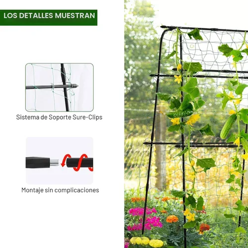 Miniatura 5 de Enrejado de jardín para plantas trepadoras al aire libre, enrejado de pepino de metal para plantas al aire libre, verduras, frutas, flores, vides