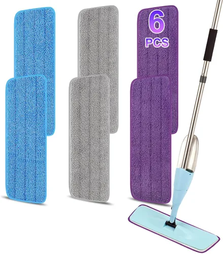 Almohadillas reutilizables de 16.5 pulgadas, cabezales de repuesto de trapeador de microfibra para mopas húmedas y secas, compatibles con el sistema