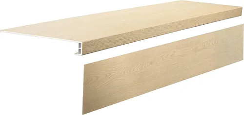 Lucida Surfaces Lujo de peldaños de escalera de vinilo y elevador Combo | Cubierta de peldaños de escalera de aspecto de madera y elevador adhesivo