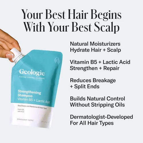Miniatura 2 de Geologie Champú fortalecedor Vitamina B5 + ácido láctico Control personalizado Cuidado del cabello 8 onzas líquidas