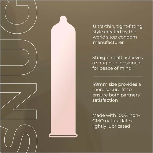 Miniatura 4 de UNION SNUG (49mm) 36 unidades, Látex natural, Ultradelgado, Lubricado, Varilla recta