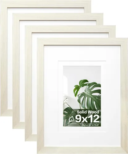 Miniatura 89 de Egofine - Juego de 4 portarretratos 8 x 10 pulgadas de madera maciza y cubierta de plexiglás de 4 x 6/5 x 7 pulgadas con paspartú u 8 x 10 pulgadas
