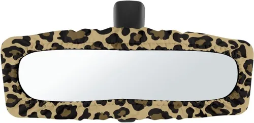 Miniatura 37 de Funda para espejo retrovisor de automóvil con estampado de vaca negro, protector de espejo retrovisor automático elástico