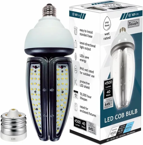 Miniatura 10 de GT-Lite Bombilla LED de mazorca de maíz de 5200 lúmenes, 40 vatios, equivalente a 300 vatios, color de luz diurna de 5000 K, base E26, bombilla