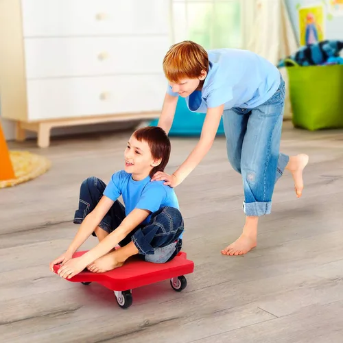Miniatura 7 de Tabla de sentarse para niños con ruedas universales – Scooter de plástico de seguridad para niños de 6 a 12 años – Scooter deportivo manual con asas