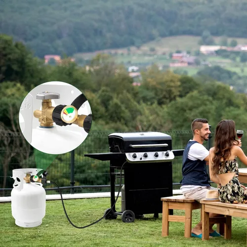 Miniatura 7 de Indicador de nivel de tanque de propano, paquete de 2 medidores de gas propano para tanque de propano LP de 5 libras a 40 libras con QCC1/tipo