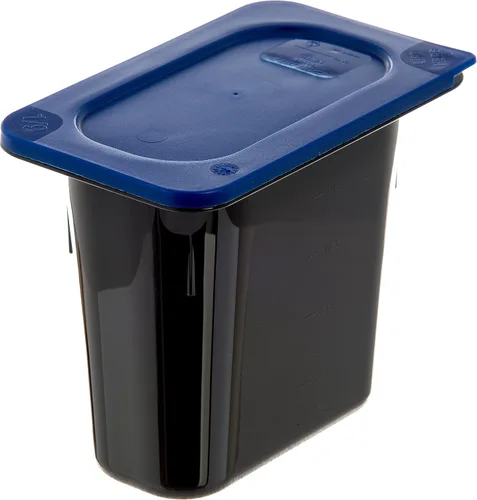 Miniatura 10 de Carlisle FoodService Products 3058360 Smart Lid Tapa de polietileno de noveno tamaño, azul oscuro, 6.8 x 4.3 x 0.5 pulgadas, 1.28 onzas
