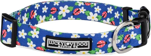 Miniatura 32 de Lucky Love Dog - Collar para perras pequeñas, diseño Blackbird de estampado alegre con flores de primavera y verano, talla XS