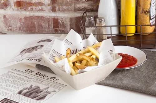 Miniatura 4 de Fox Run Forros de papel de cera para papas fritas, papel de periódico, 24