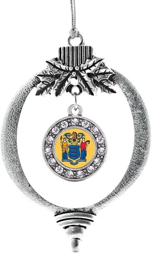 Miniatura 153 de Inspired Silver - Twin One - Adorno festivo de Navidad de plata - Adorno festivo de árbol de Navidad con dije de círculo y circonita cúbica