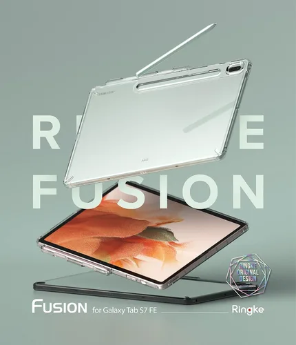 Miniatura 9 de Ringke Fusion - Funda diseñada para Galaxy Tab S7 FE de 12.4 pulgadas (2021), parte trasera dura transparente a prueba de golpes, con soporte