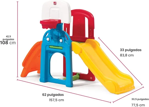 Miniatura 7 de Step2 Game Time Sports Climber, Conjunto de Juegos para Interiores/Exteriores para Niños, Conjunto de Juegos para Patio Trasero, Tobogán, Pared