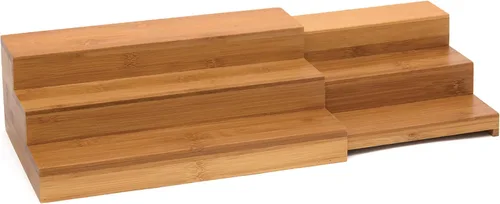 Miniatura 2 de Lipper International 8807 - Organizador de cocina expandible de madera de bambú de 3 niveles, 12" x 7-7/8" x 4-1/4