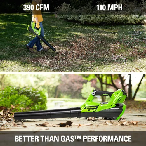 Miniatura 4 de Greenworks Soplador axial inalámbrico de 40 V (110 MPH / 390 CFM), batería de 2.5 Ah y cargador incluidos