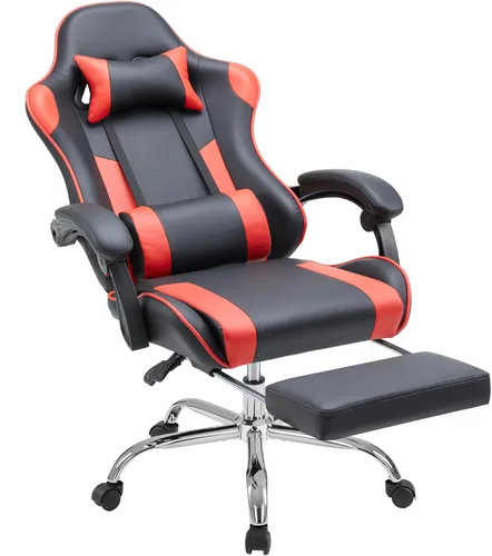 Miniatura 15 de NEWBULIG Silla de escritorio para juegos de computadora, soporte lumbar ergonómico grande con reposabrazos abatibles y ruedas giratorias de 360°