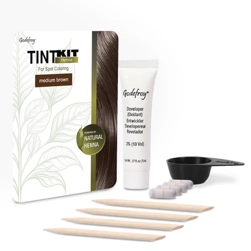 Miniatura 9 de Godefroy Impulsado por Henna - Kit de tinte de 4 aplicaciones Marrón oscuro Color de cabello puntuado alimentado por henna natural