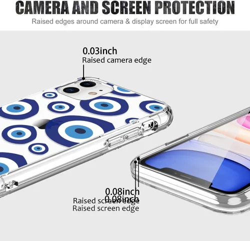 Miniatura 3 de LUHOURI Funda diseñada para iPhone 11 con protector de pantalla, ajuste delgado, funda de acrílico transparente resistente para mujeres y niñas