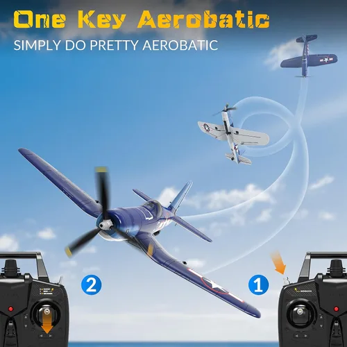 Miniatura 5 de VOLANTEX F4U Corsair 4 canales - Avión de control remoto con 3 modos de vuelo y estabilización XPilot, avión RC 2.4G para adultos principiantes