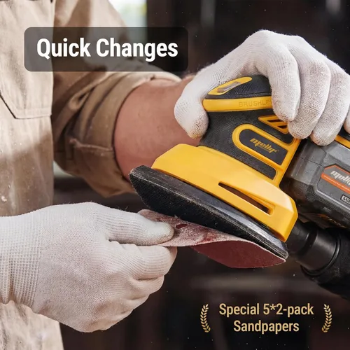 Miniatura 5 de Lijadora de detalles inalámbrica sin escobillas compatible con batería Dewalt de 20 V MAX (solo herramienta), lijadora de esquina ligera con caja