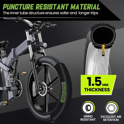 Miniatura 5 de Tubo de neumático grueso resistente de 20 x 4.0, 26 x 4.0 con válvula Schrader - Tubo interior de goma butílica gruesa para bicicletas eléctricas