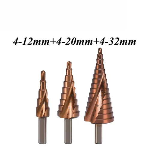 Miniatura 2 de Cobalt Step Drill Bits HSSCO M35 Cone Hex Triangle Shank Metal Drill Bits Tool Set Hole for Stainless Steel 1Pcs(3PCS Set-1)