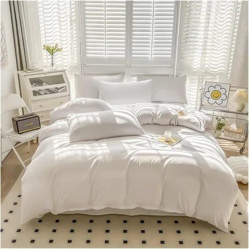 Miniatura 15 de Cama, Queen/L Negro Color Sólido Algodón Funda Nórdica Funda Nórdica