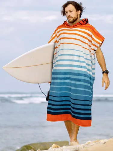 Miniatura 6 de SUN CUBE Poncho de surf cambiador con capucha Toalla de microfibra absorbente de secado rápido con bolsillo para surfear, hombres y mujeres