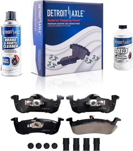 Miniatura 104 de Detroit Axle - Pastillas de Freno Delantero Izquierdo Reemplazo de Pinza de Disco para Dodge Ram 1500 Dakota Mitsubishi Raider - Juego de 3 piezas