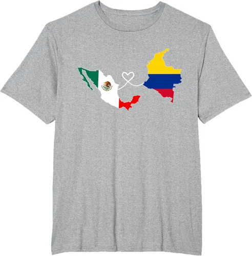 Miniatura 42 de Camiseta Half Colombian Half Mexican Flag Map DNA Mexico Colombia