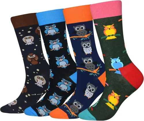 Miniatura 14 de Calcetines de caña corta casuales para hombre, de algodón, con motivo de animales, alocados y divertidos, 5 pares