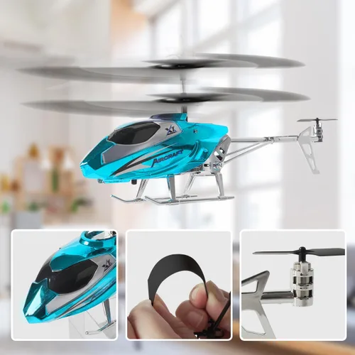 Miniatura 4 de VATOS Helicóptero RC para niños, helicóptero de control remoto de 2.4G con luz LED para niños de 12 años en adelante, altura fija, despegue con una
