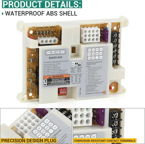 Miniatura 6 de 50A55-843 Módulo de control de encendido de horno compatible con White Rodgers Emerson HVAC Systems - Placa de control de encendido universal