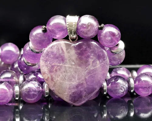 Miniatura 103 de Colgante de corazón de aventurina natural, Collar de cuentas de aventurina genuina, Collar de piedra verde, Collar de piedras preciosas, Cuentas