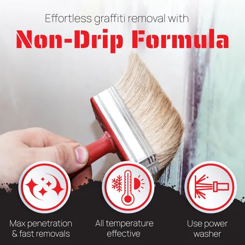 Miniatura 5 de Removedor de graffiti de mocos de elefante (1 galón) Fórmula biodegradable superior para la eliminación rápida de graffiti en superficies porosas