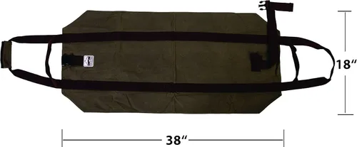 Miniatura 2 de Bolsa de lona encerada resistente para leña - asas dobles únicas que permiten un agarre seguro y cómodo con varios tamaños de carga. La correa