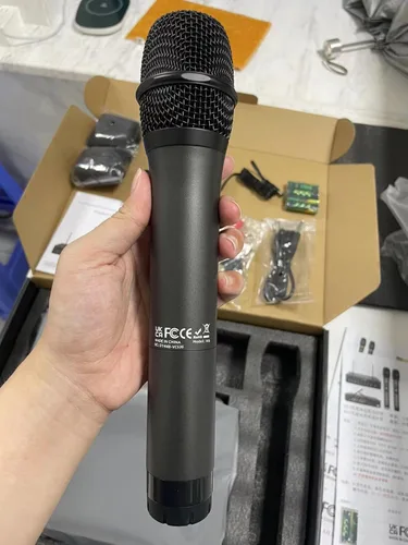 Miniatura 9 de PROZOR Micrófono Inalámbrico UHF con Control de Volumen, Agudos, Graves y Eco, Micrófono Inalámbrico Recargable Dual de Mano Sistema de Micrófono