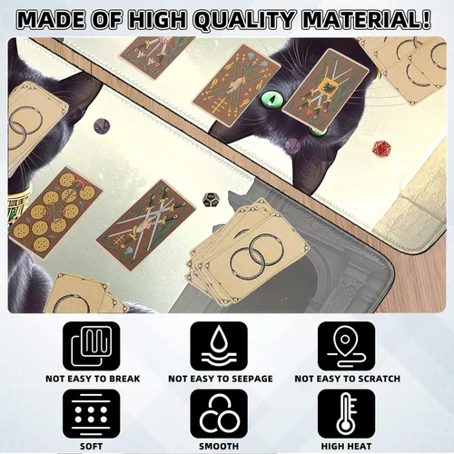 Miniatura 6 de MTG - Tapete de juego con bordes cosidos, parte inferior de goma antideslizante, tapete de juego TCG para gatos, superficie de goma lisa, tapete