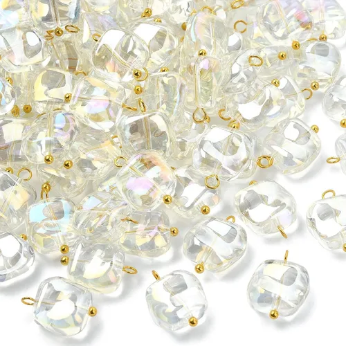 Miniatura 24 de Ipotkitt 100 dijes de cristal colorido con forma de lágrima de cristal facetado para hacer aretes, collares, joyas
