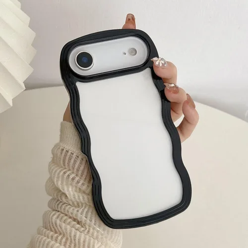 Miniatura 63 de QLTYPRI Funda compatible con iPhone 7/8/SE, bonita funda transparente con marco ondulado rizado para niñas y mujeres, funda protectora de TPU
