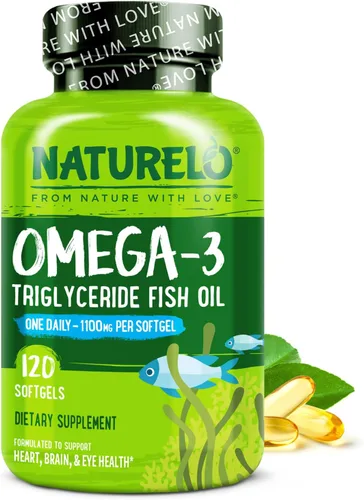 Miniatura 9 de NATURELO Suplemento de aceite de pescado omega 3 sin eructos, 1100 mg de triglicéridos omega-3, EPA + DHA, para corazón, ojos, cerebro, salud