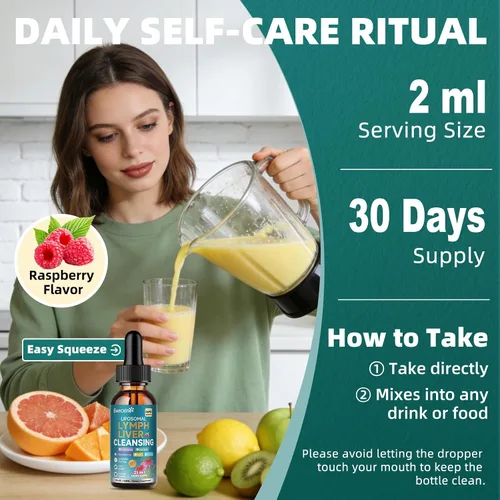 Miniatura 8 de Gotas de drenaje linfático liposomal y limpieza del hígado, 23 en 1 con equinácea, NAC, TUDCA, L-glutatión, bardana para linfa, desintoxicación